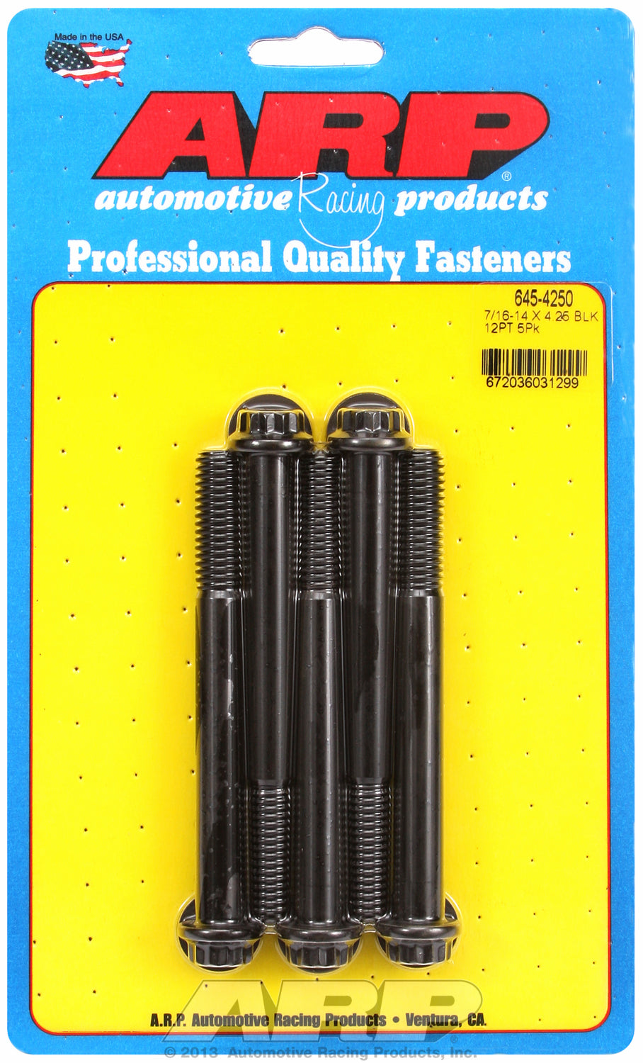7/16-14 X 4.250 12pt 1/2 wrenching black oxide bolts