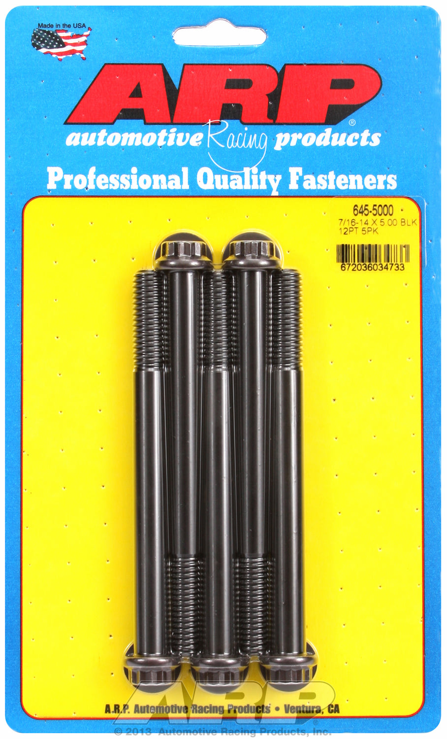 7/16-14 X 5.000 12pt 1/2 wrenching black oxide bolts