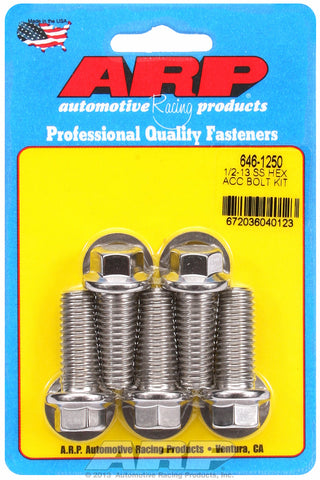 1/2-13 X 1.250 hex SS bolts