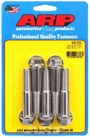 1/2-13 X 2.500 hex SS bolts