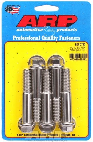 1/2-13 x 2.750 hex SS bolts