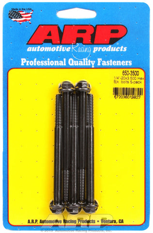 1/4-20 X 3.500 hex black oxide bolts