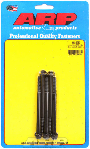 1/4-20 X 3.750 hex black oxide bolts