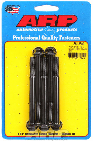 5/16-18 X 3.500 hex black oxide bolts