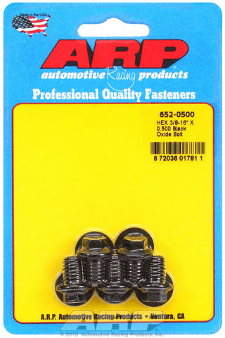 3/8-16 X 0.500 hex black oxide bolts