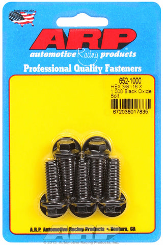 3/8-16 X 1.000 hex black oxide bolts