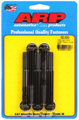 3/8-16 X 3.250 hex black oxide bolts