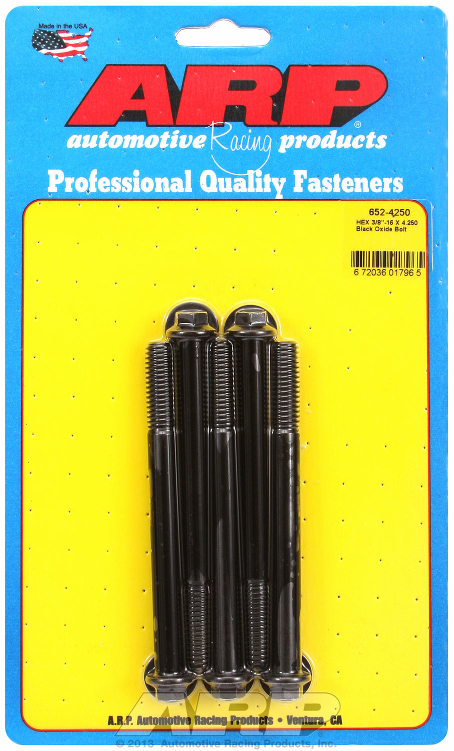 3/8-16 X 4.250 hex black oxide bolts