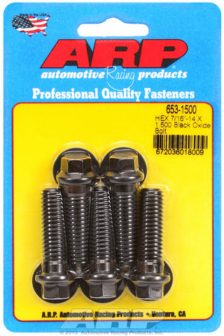7/16-14 X 1.500 hex black oxide bolts