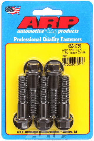 7/16-14 X 1.750 hex black oxide bolts