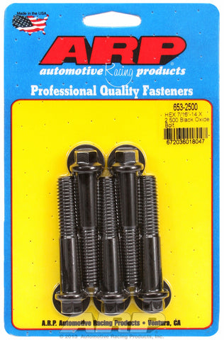 7/16-14 X 2.500 hex black oxide bolts