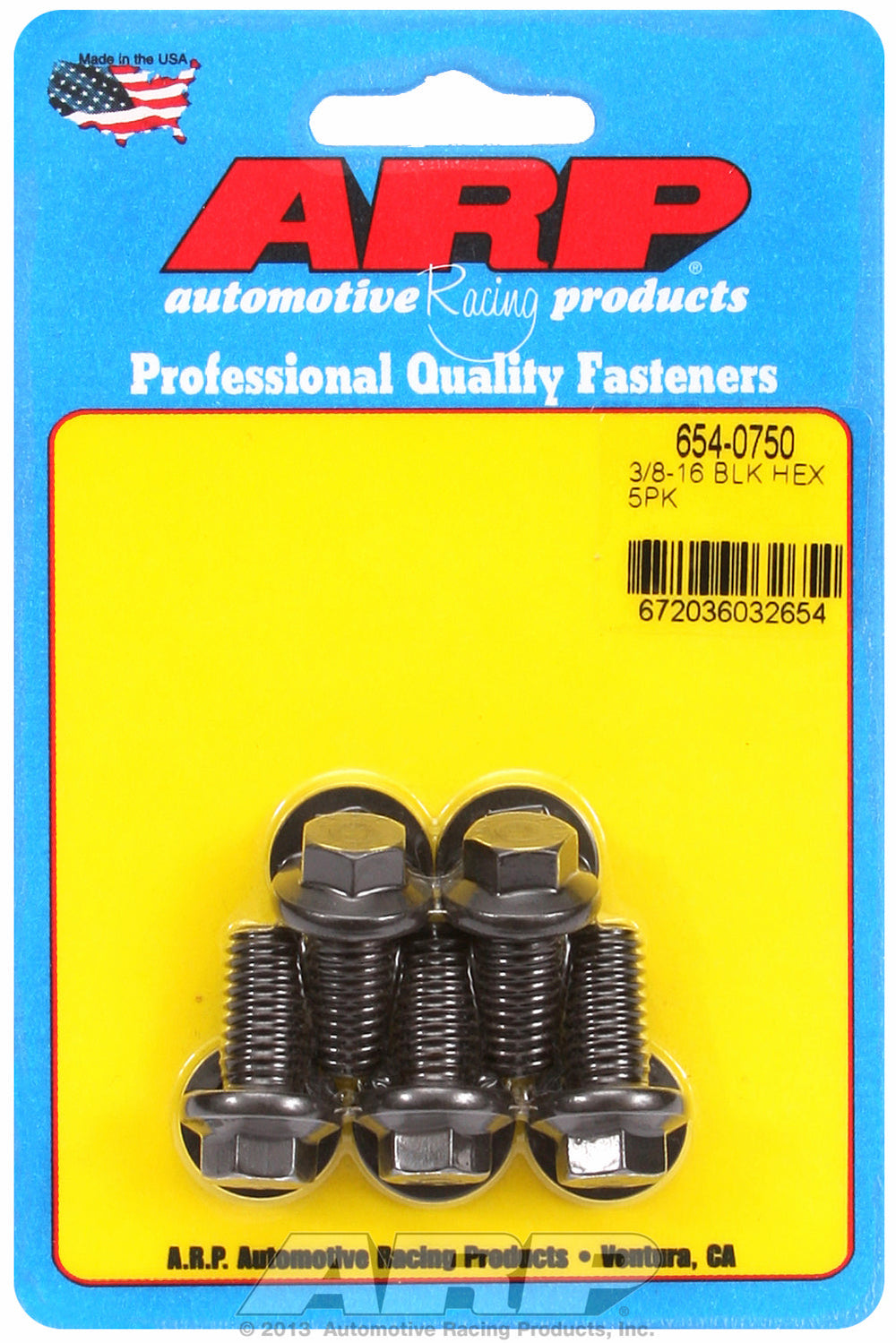 3/8-16 x 0.750 hex 7/16 wrenching black oxide bolts