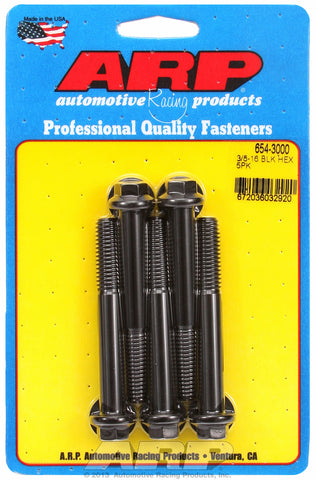 3/8-16 x 3.000 hex 7/16 wrenching black oxide bolts