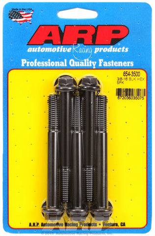 3/8-16 x 3.500 hex 7/16 wrenching black oxide bolts