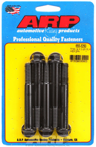 7/16-14 X 3.250 hex 1/2 wrenching black oxide bolts