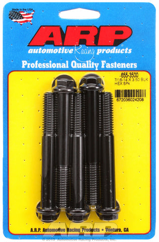 7/16-14 X 3.500 hex 1/2 wrenching black oxide bolts