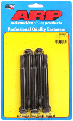 7/16-14 X 4.250 hex 1/2 wrenching black oxide bolts