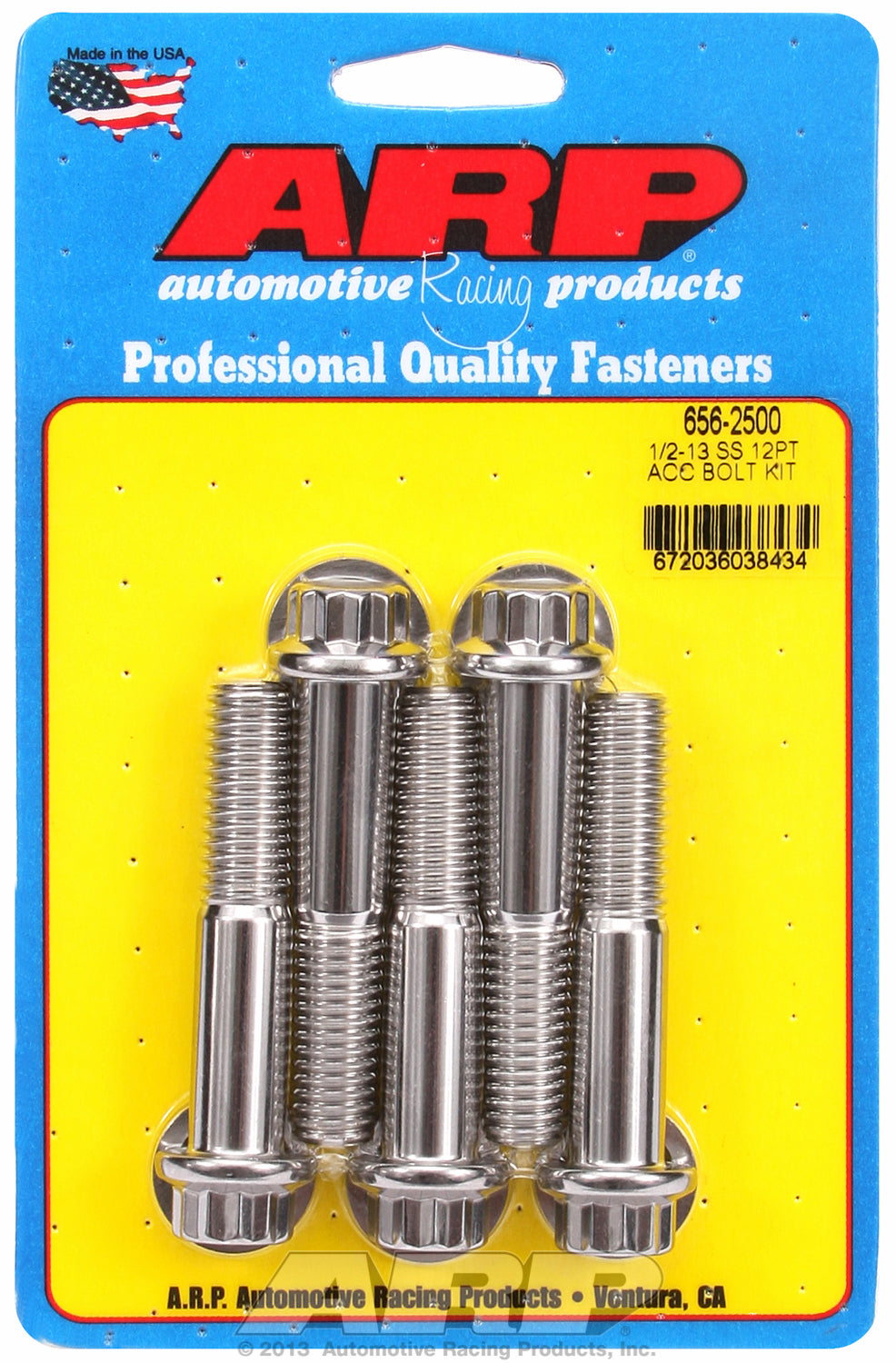 1/2-13 x 2.500 12pt SS bolts