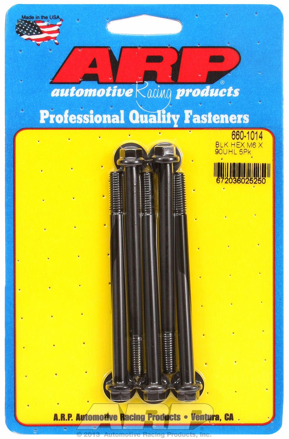 M6 x 1.00 x 90  hex black oxide bolts