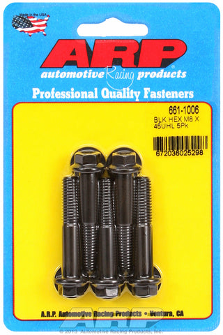 M8 x 1.25 x 45 hex black oxide bolts