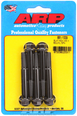 M8 x 1.25 x 60  hex black oxide bolts