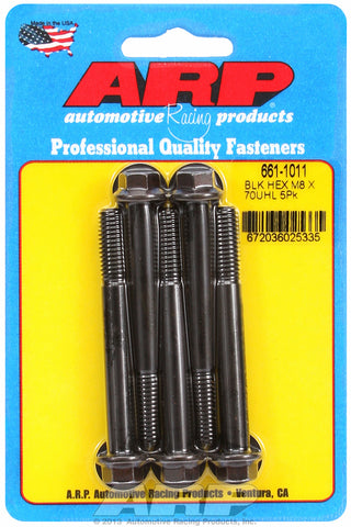 M8 x 1.25 x 70 hex black oxide bolts