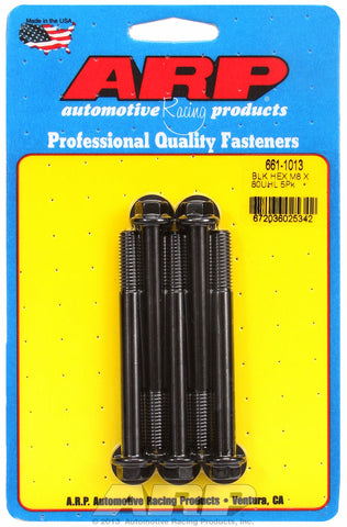 M8 x 1.25 x 80 hex black oxide bolts