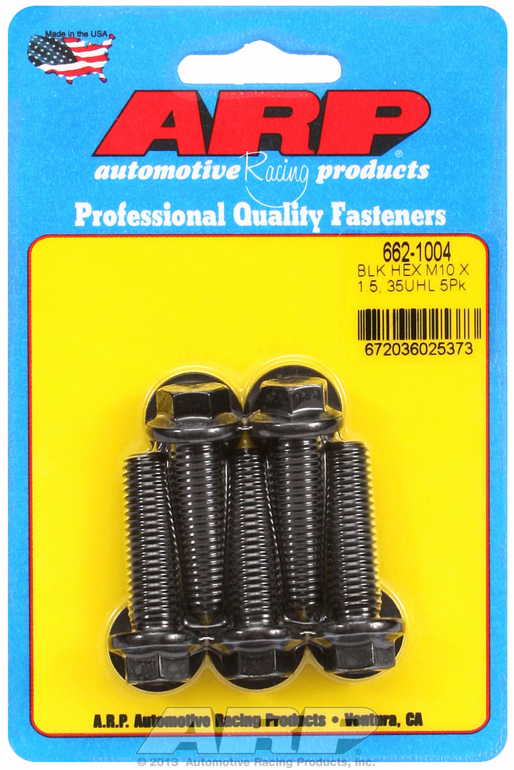 M10 x 1.50 x 35 hex black oxide bolts