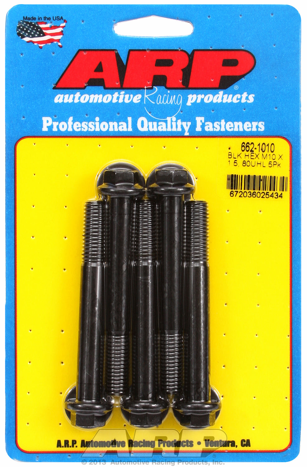 M10 x 1.50 x 80 hex black oxide bolts