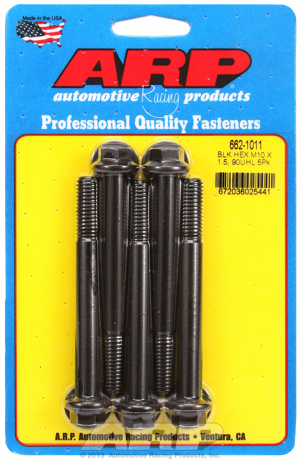 M10 x 1.50 x 90  hex black oxide bolts