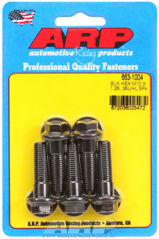 M10 x 1.25 x 35 hex black oxide bolts