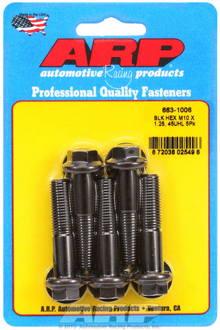 M10 x 1.25 x 45 hex black oxide bolts