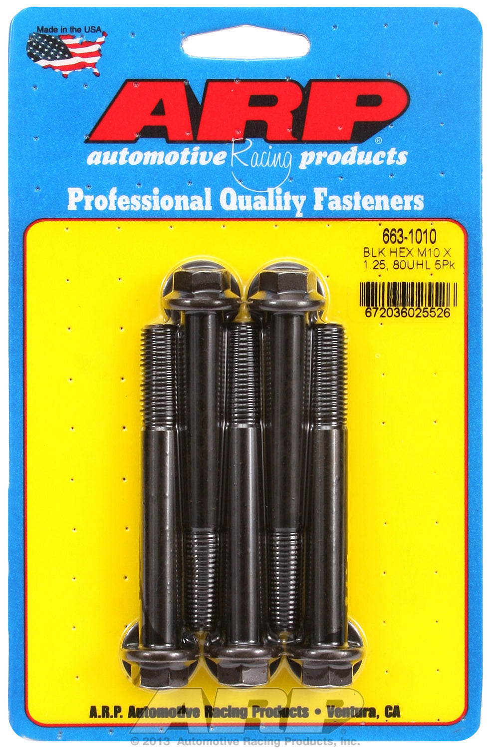 M10 x 1.25 x 80 hex black oxide bolts