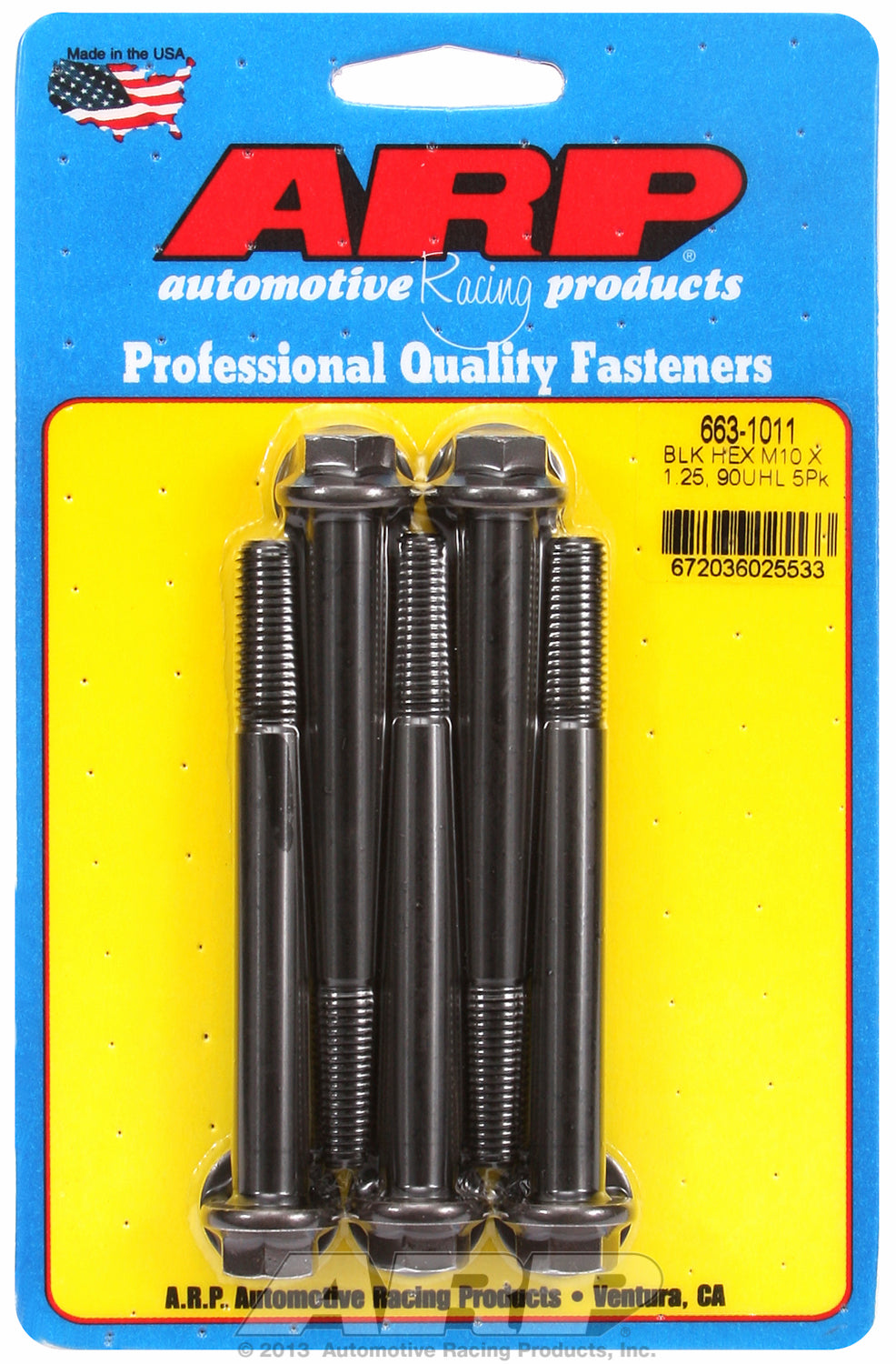 M10 x 1.25 x 90  hex black oxide bolts