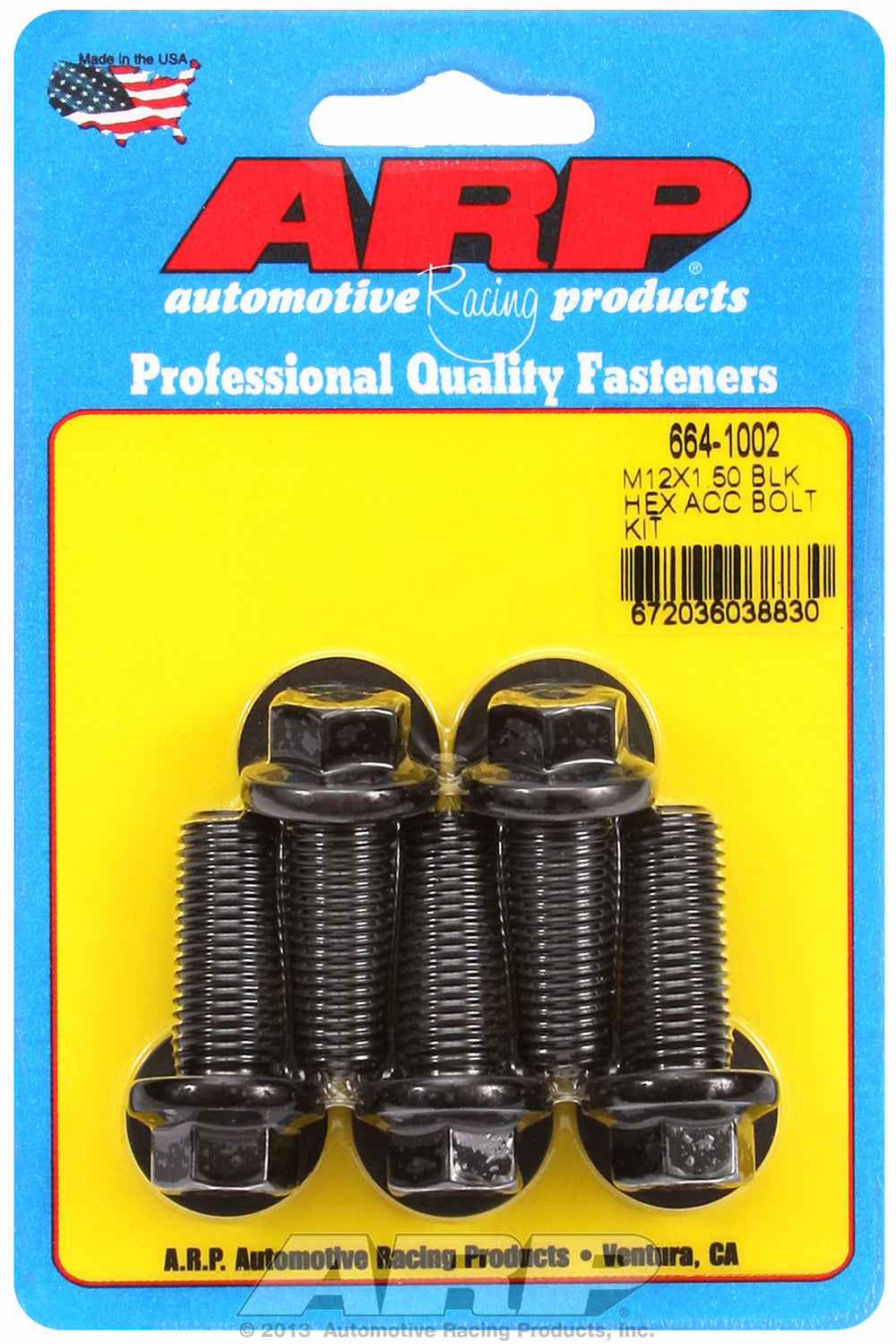 M12 x 1.50 x 30 hex black oxide bolts