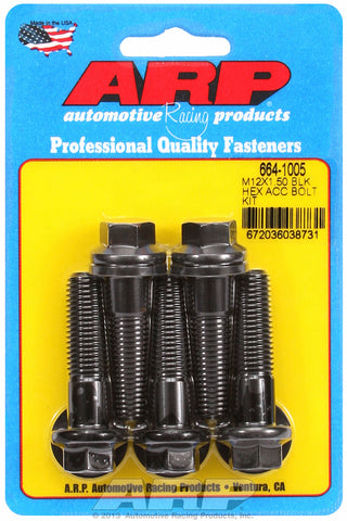M12 x 1.50 x 45 hex black oxide bolts