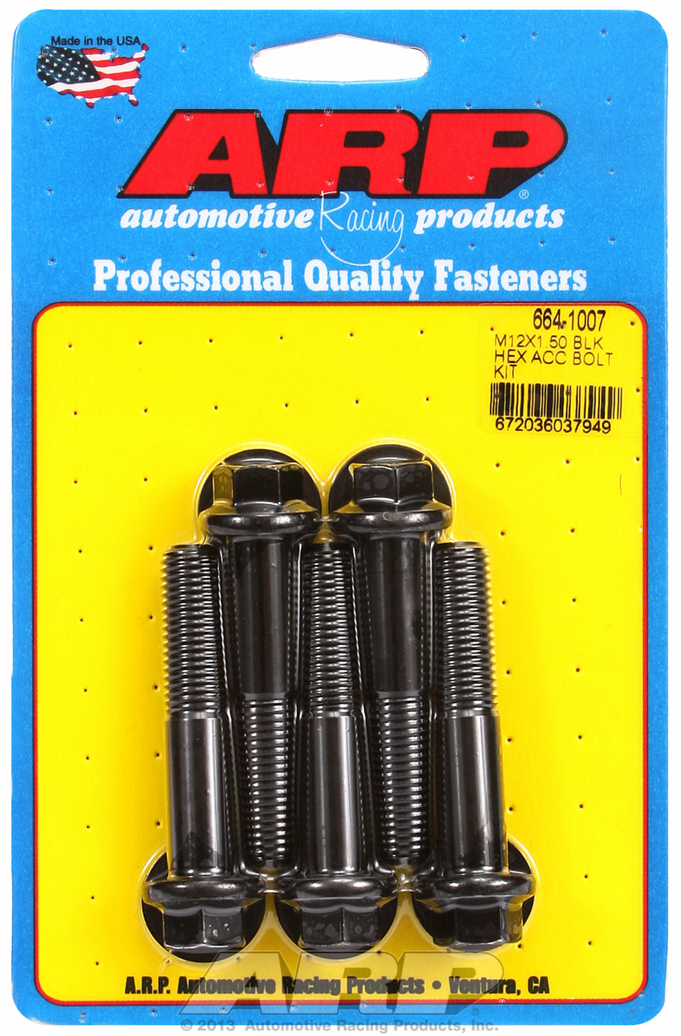 M12 x 1.50 x 60 hex black oxide bolts