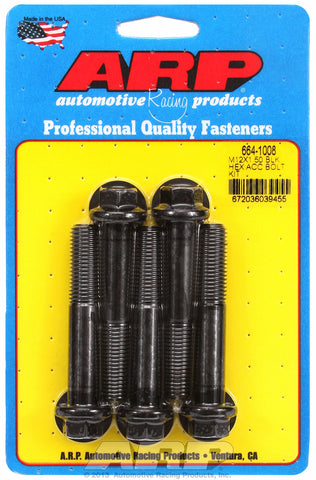 M12 x 1.50 x 70 hex black oxide bolts