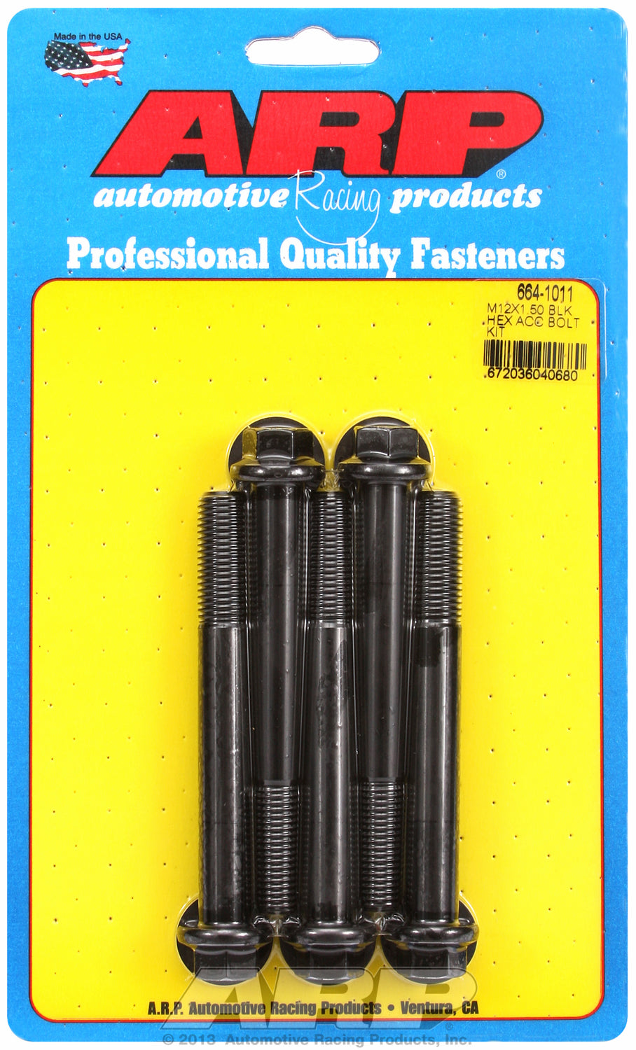 M12 x 1.50 x 100 hex black oxide bolts