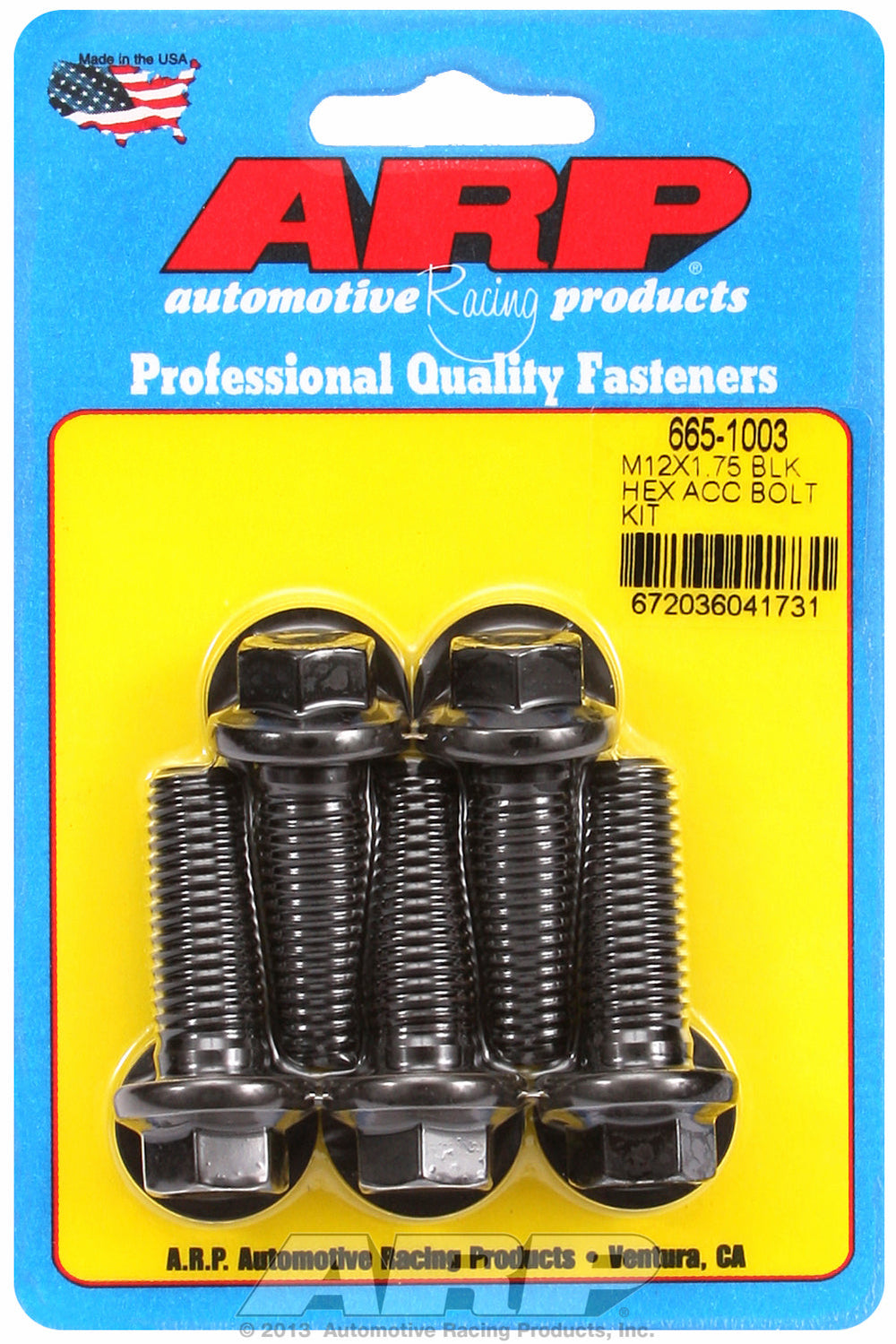 M12 x 1.75 x 35 hex black oxide bolts