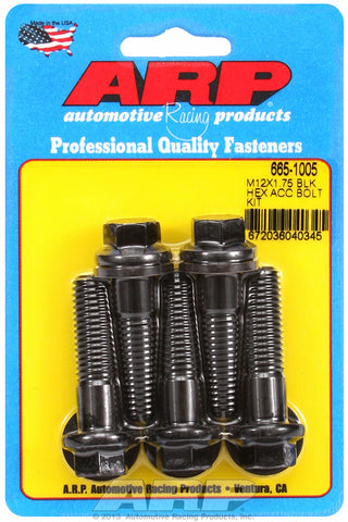 M12 x 1.75 x 45 hex black oxide bolts