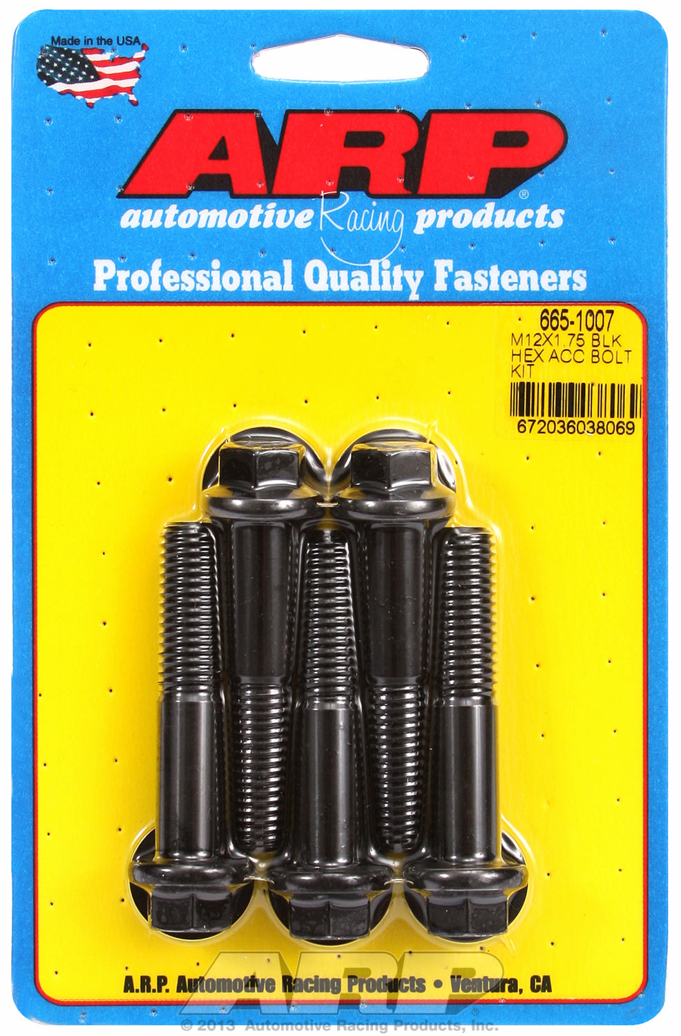 M12 x 1.75 x 60 hex black oxide bolts