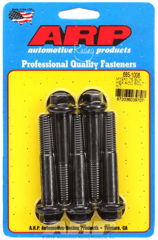 M12 x 1.75 x 70 hex black oxide bolts