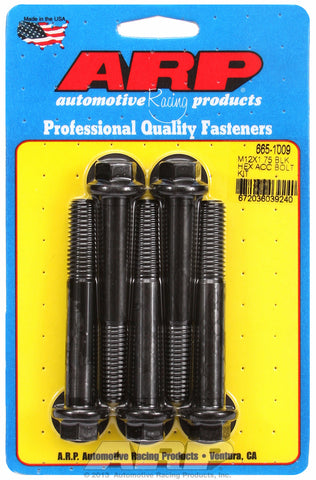 M12 x 1.75 x 80 hex black oxide bolts