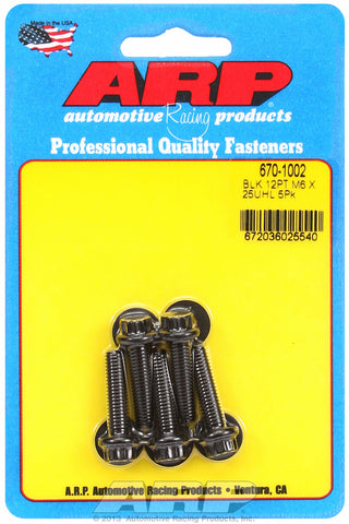 M6 x 1.00 x 25 12pt black oxide bolts