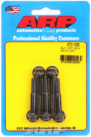 M6 x 1.00 x 40 12pt black oxide bolts