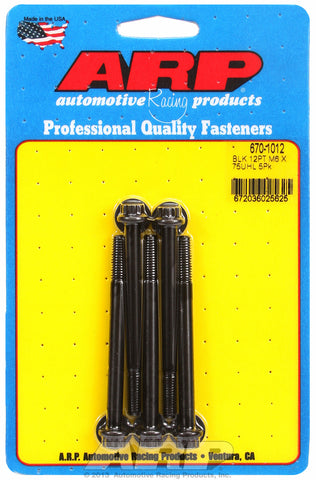 M6 x 1.00 x 75 12pt black oxide bolts