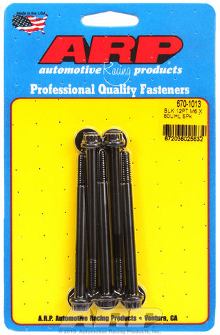 M6 x 1.00 x 80 12pt black oxide bolts