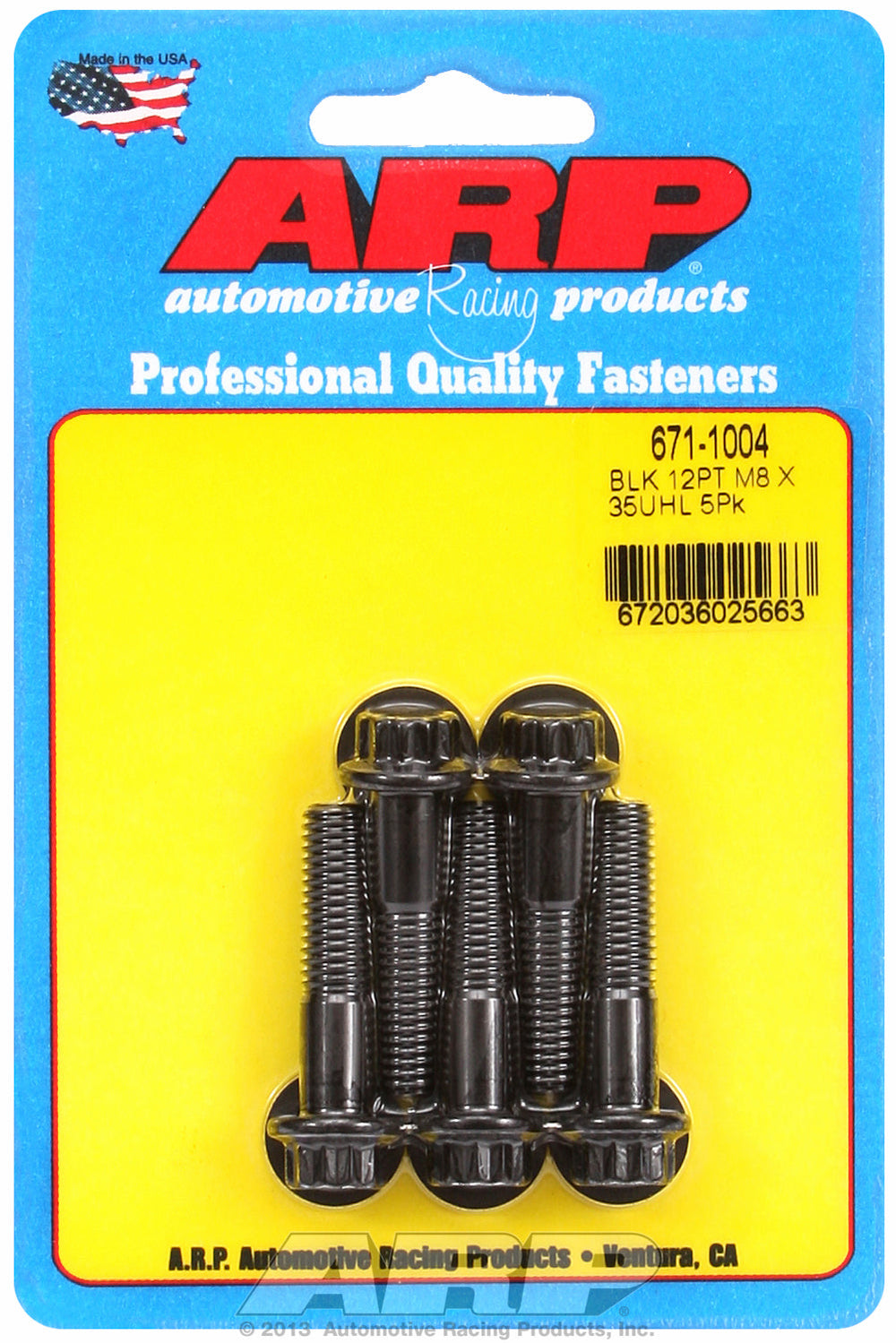 M8 x 1.25 x 35 12pt black oxide bolts