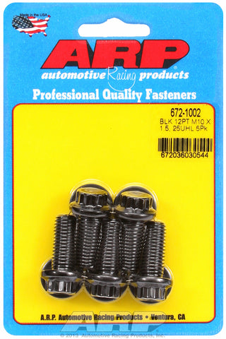 M10 x 1.50 x 25 12pt black oxide bolts